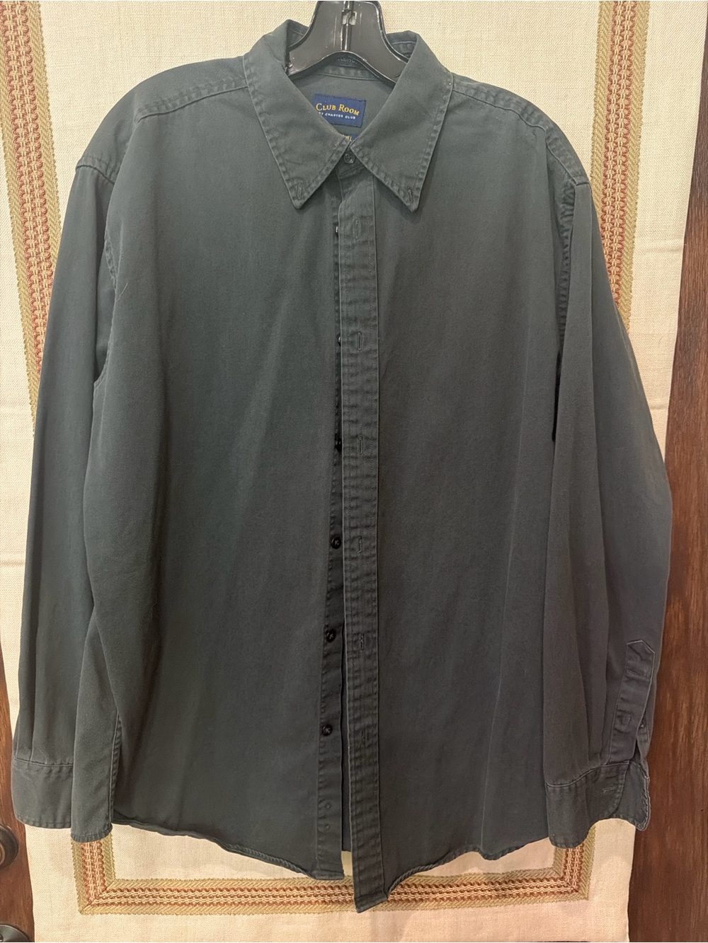 Club Room Men's Long-Sleeve Button-Up Shirt — Dark Gray